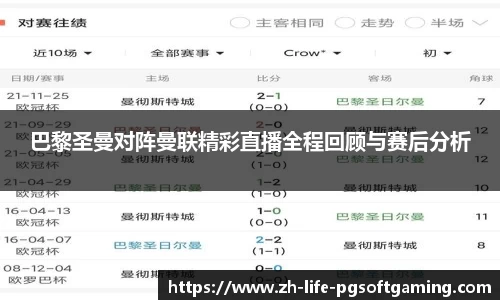 巴黎圣曼对阵曼联精彩直播全程回顾与赛后分析